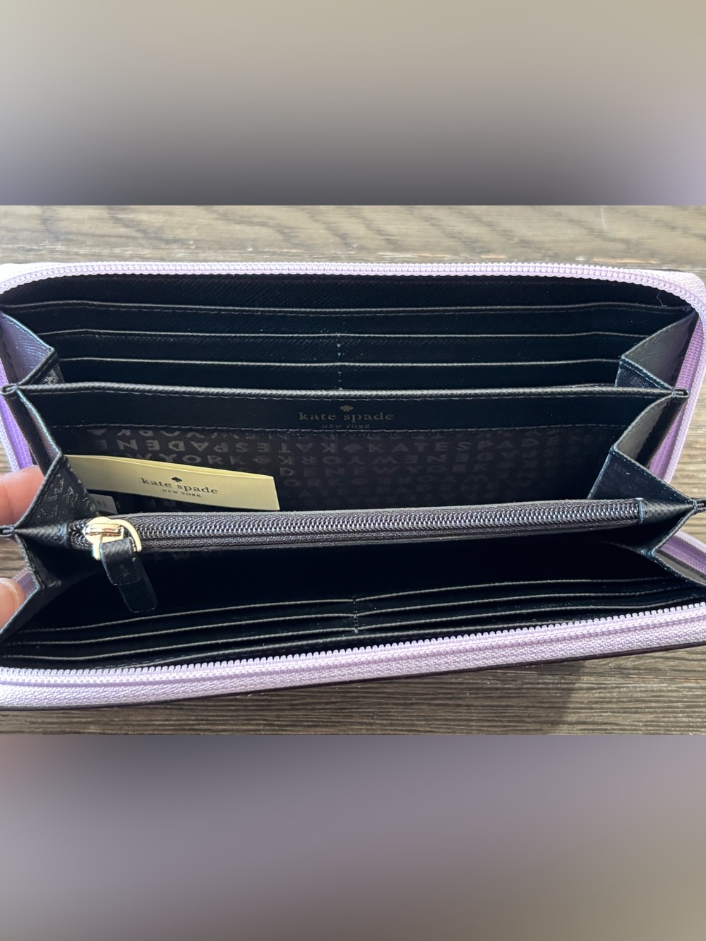 KATE SPADE • Neda Mavis Street Glitter Continental Wallet • Rumraisin Purple - Picture 10 of 15